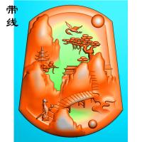 山水挂件精雕图(SSG-149)