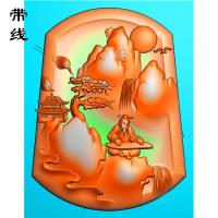 山水挂件精雕图(SSG-150)