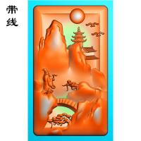 山水挂件精雕图(SSG-153)