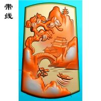 山水挂件精雕图(SSG-161)