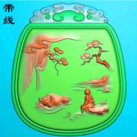 山水挂件精雕图(SSG-178)