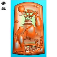 山水挂件精雕图(SSG-200)