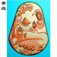 山水挂件精雕图(SSG-206)