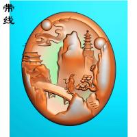 山水挂件精雕图(SSG-208)
