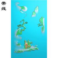 山水挂件精雕图(SSG-243)