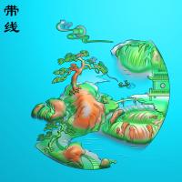 山水挂件精雕图(SSG-247)