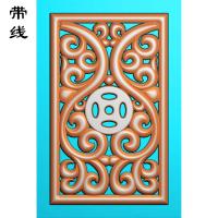 镂空花草挂件精雕图（LK0094）