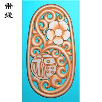 镂空花草挂件精雕图（LK0101）