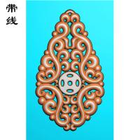 镂空花草挂件精雕图（LK0104）