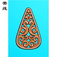 镂空花草挂件精雕图（LK0114）