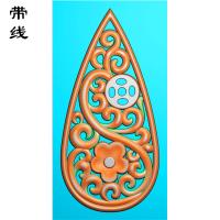 镂空草花挂件精雕图（LK0146）