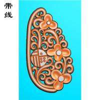 镂空草花挂件精雕图（LK0161）