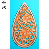 镂空草花挂件精雕图（LK0171）