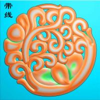 镂空草花挂件精雕图（LK0200）
