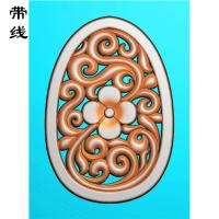 镂空草花挂件精雕图（LK0208）