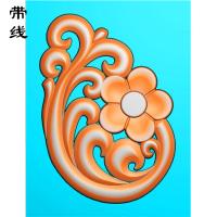 镂空草花挂件精雕图（LK0222）