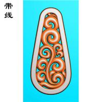 镂空草花挂件精雕图（LK0237）