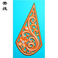 镂空草花挂件精雕图（LK0244）