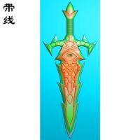 宝剑挂件精雕图(QTG-024)
