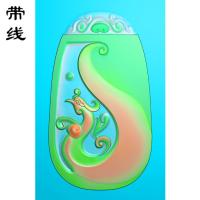 仿古凤挂件精雕图(FLF-002)