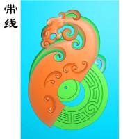仿古凤挂件精雕图(FLF-013)