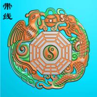 仿古龙凤挂件精雕图(FLF-020)