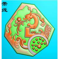 仿古龙挂件精雕图(FLF-043)