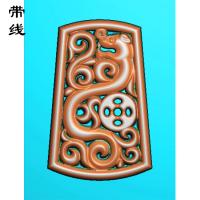 仿古镂空龙挂件精雕图(FLF-058)
