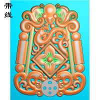 仿古蝙蝠龙挂件精雕图(FLF-072)