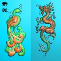 仿古龙凤挂件精雕图(FLF-074)