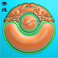 太极双龙挂件精雕图(FLF-148)
