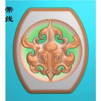 仿古兽头挂件精雕图(FSP-021)