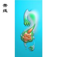 半身仿古瑞兽挂件精雕图(FSP-060)
