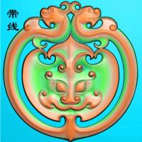 仿古双龙虎挂件精雕图(FSP-063)