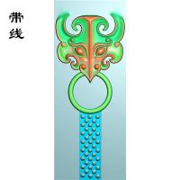 仿古兽头挂件精雕图(FSP-116)