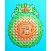 仿古兽头乳丁牌精雕图(RDP-043)