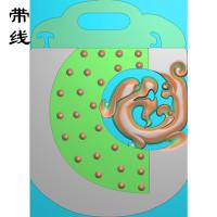 玉雕仿古草龙平安牌乳丁牌精雕图(RDP-052)