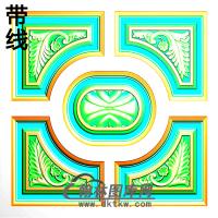方形洋花精雕图（FXH-024）