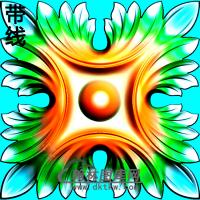 方形洋花精雕图（FXH-037）