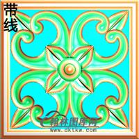 方形洋花精雕图（FXH-049）