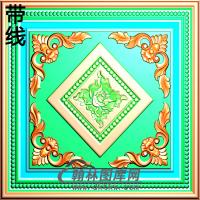 欧式方形洋花精雕图（FXH-062）
