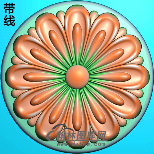 欧式圆形洋花精雕图（YXH-087）