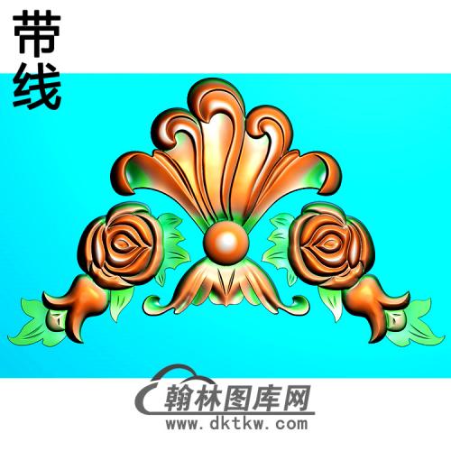 欧式洋花角花精雕图（YJH-019）