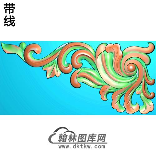 欧式洋花角花精雕图（YJH-046）