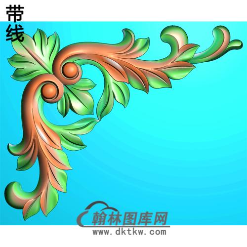 欧式洋花角花精雕图（YJH-061）