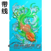 挂件带线精雕图 龙头鱼身莲花尾（GJY-209）