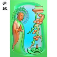  拜佛悟道站佛精雕图 (ZFX-002）
