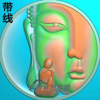 半身佛像佛头无脸佛精雕图（SFX-218)