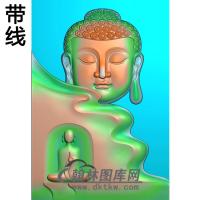 祥云佛头半身佛像精雕图（SFX-224)