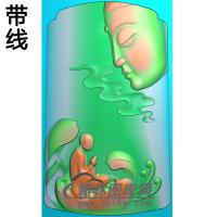 无脸佛坐莲半身佛像精雕图（SFX-256)